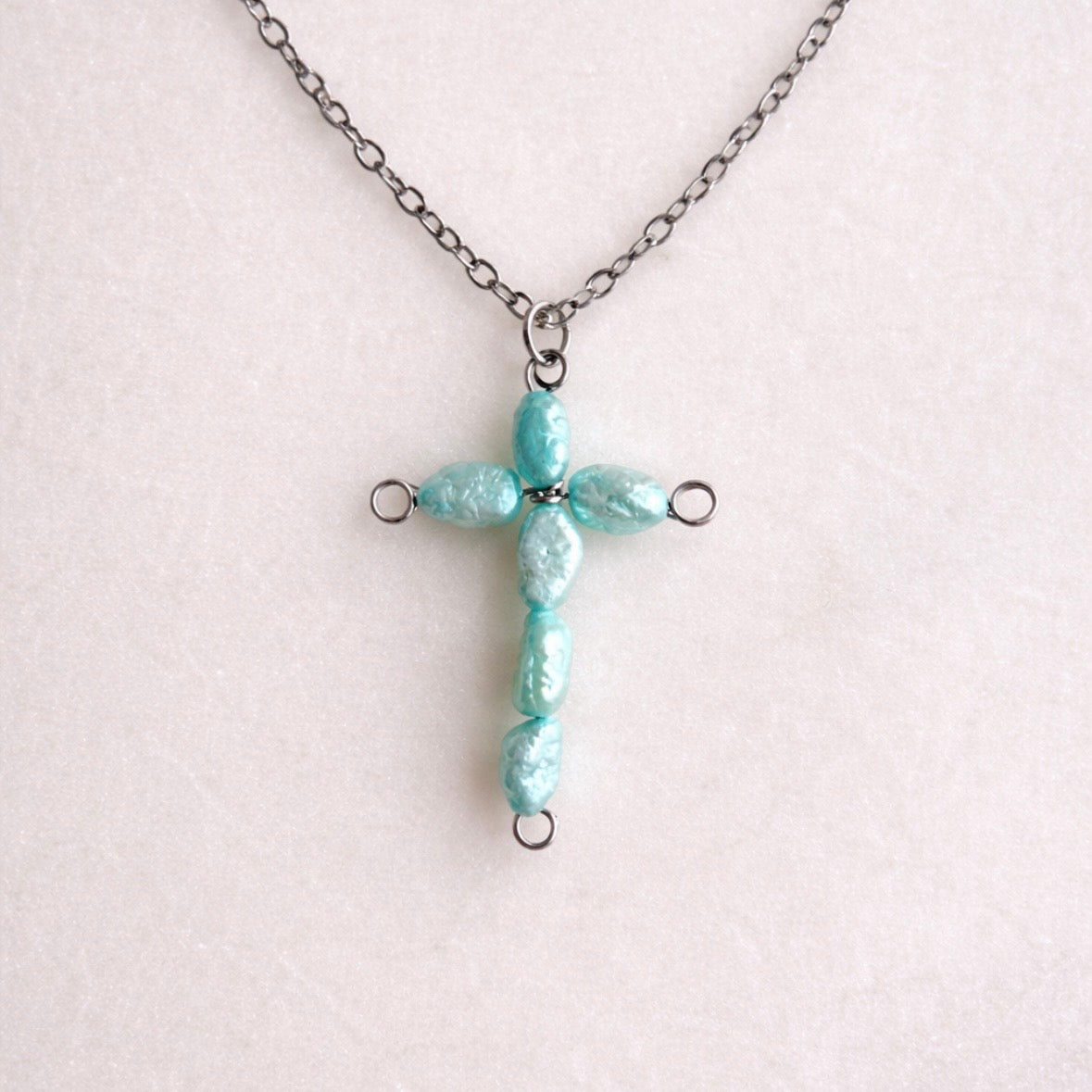 Blue Cross Necklace