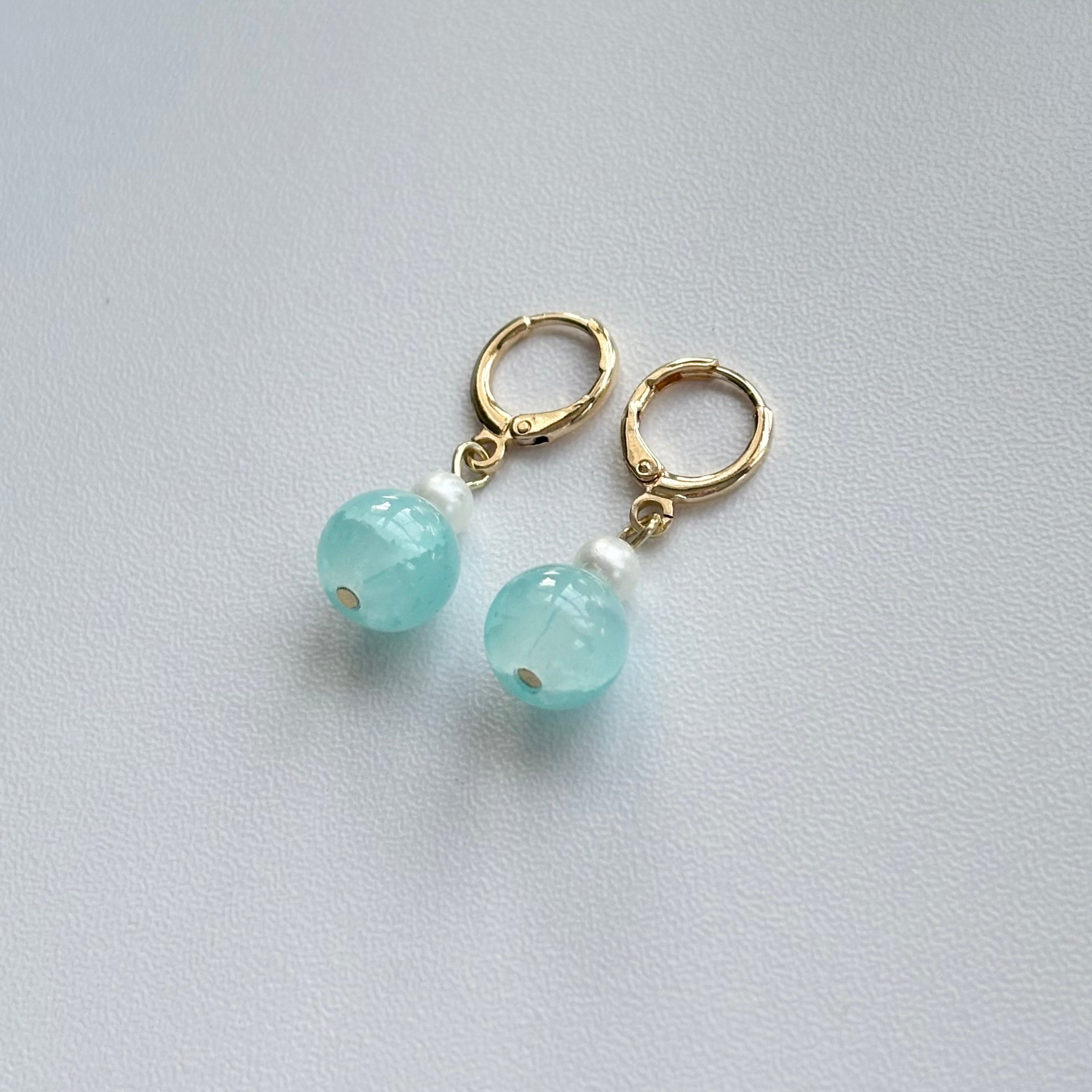 Blue Gemstone Drop Earrings