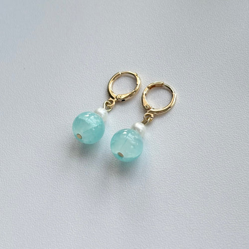 Blue Gemstone Drop Earrings