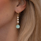Coastal Blue Pearl Drop Earrings