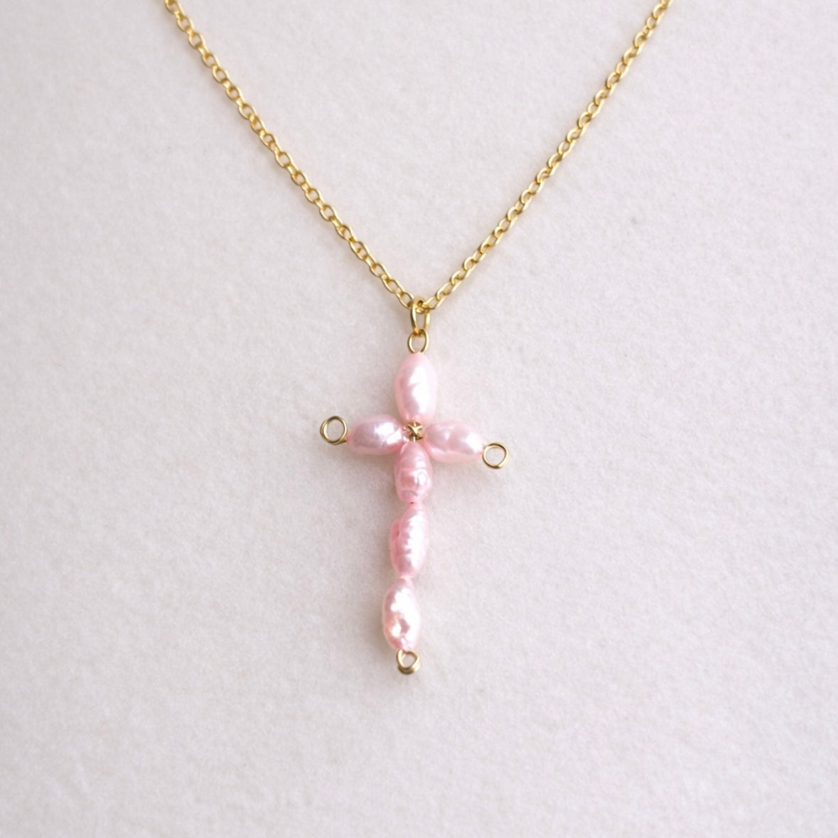 Pink Cross Necklace