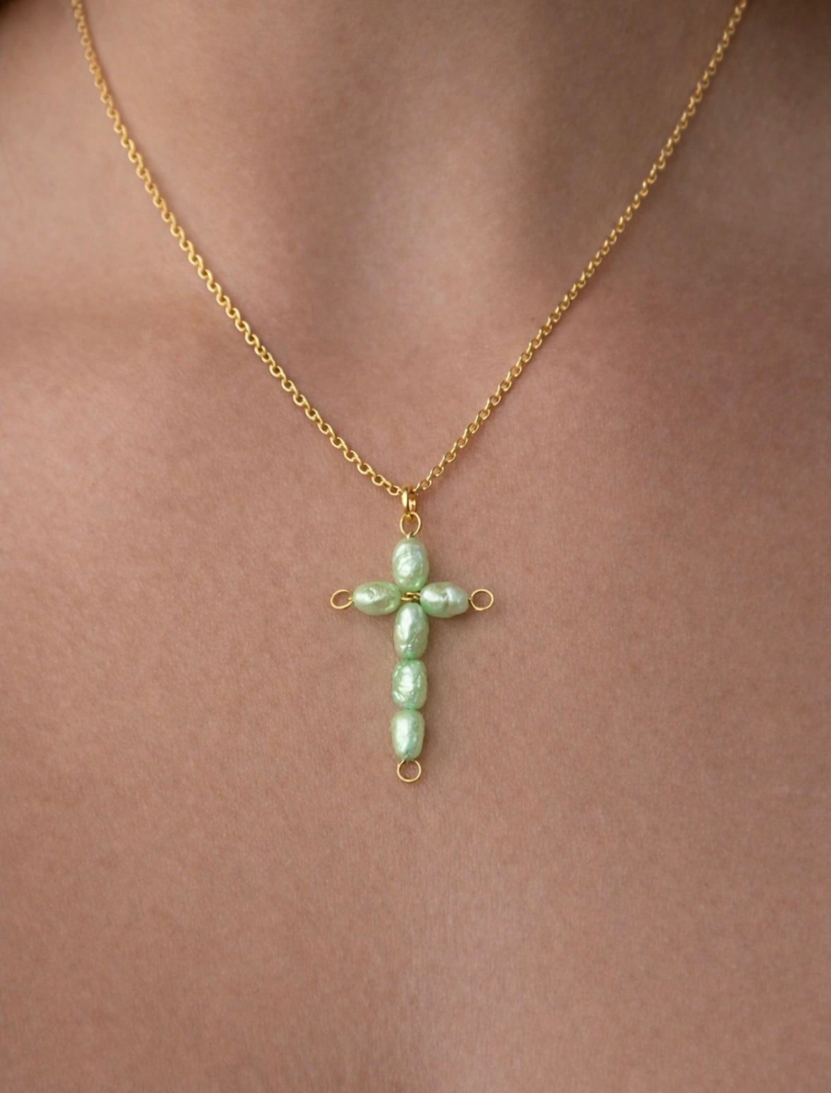 Green Cross Necklace