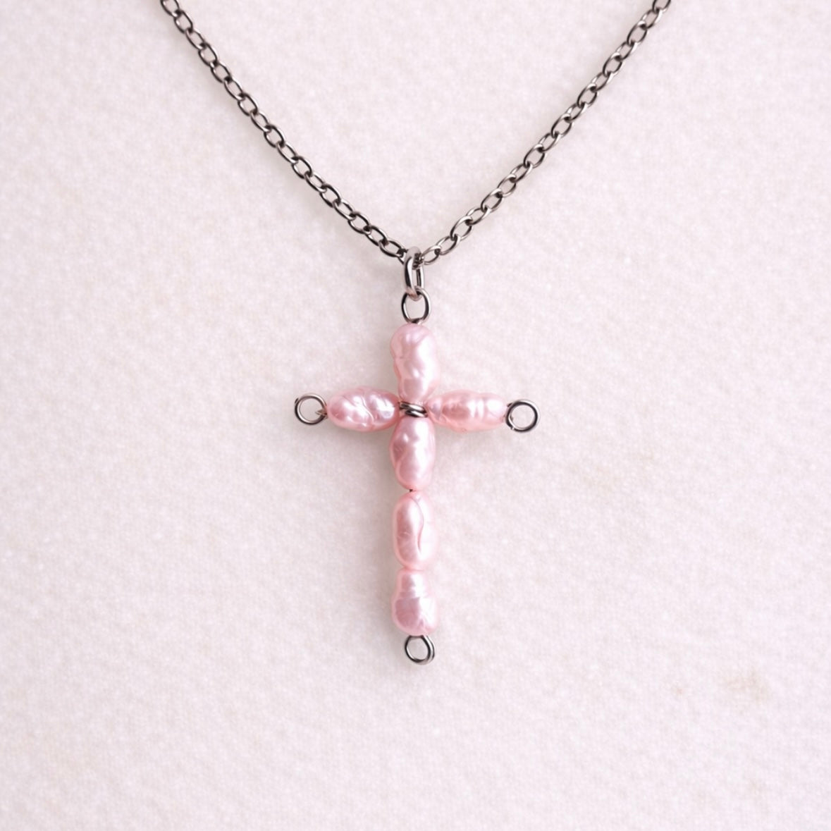 Pink Cross Necklace