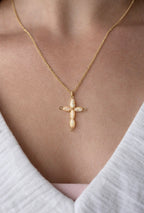 Butter Yellow Cross Necklace