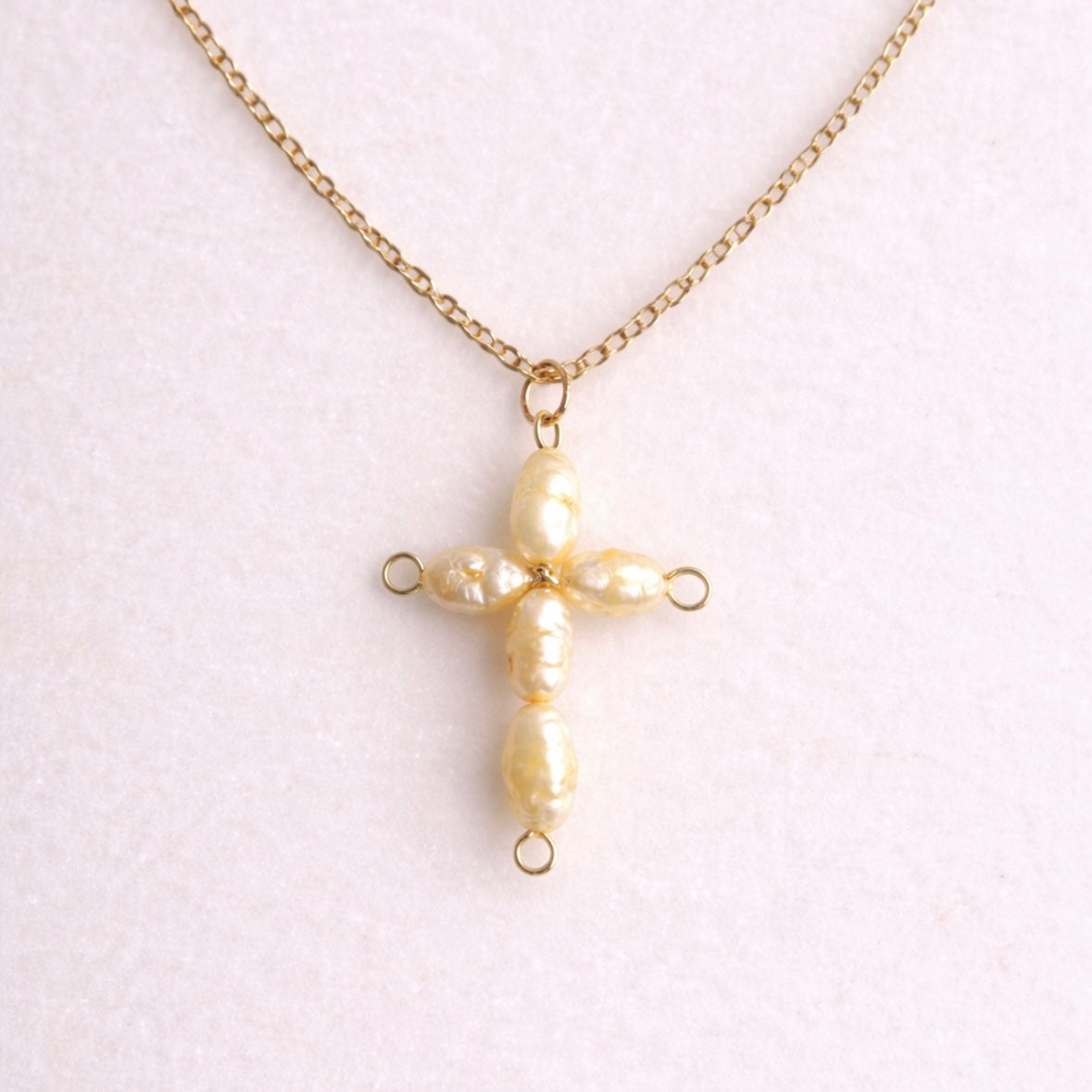 Butter Yellow Cross Necklace